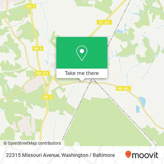 22315 Missouri Avenue, 22315 Missouri Ave, Brandywine, MD 20613, USA map