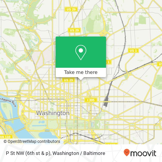P St NW (6th st & p), Washington, DC 20001 map