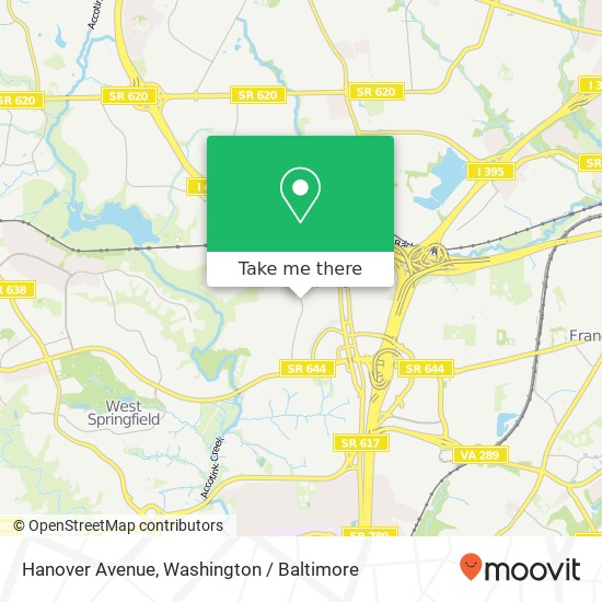 Hanover Avenue, Hanover Ave, Springfield, VA 22150, USA map