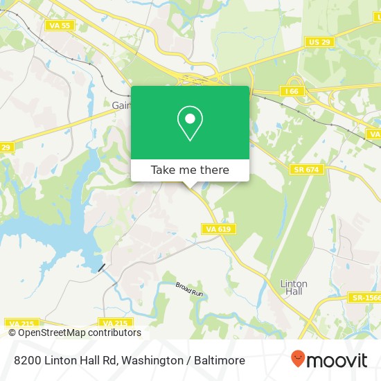 Mapa de 8200 Linton Hall Rd, Bristow, VA 20136