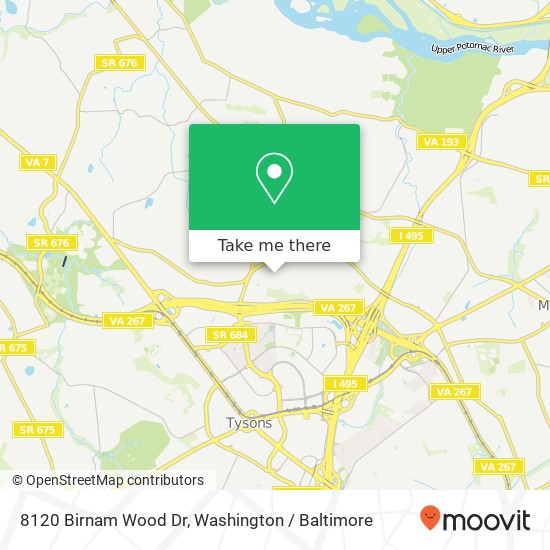 Mapa de 8120 Birnam Wood Dr, McLean, VA 22102