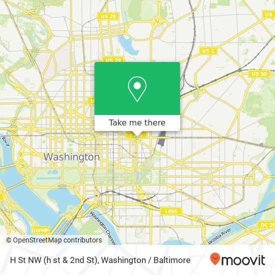 H St NW (h st & 2nd St), Washington, DC 20001 map