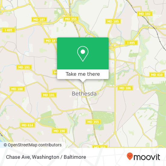 Mapa de Chase Ave, Bethesda, MD 20814