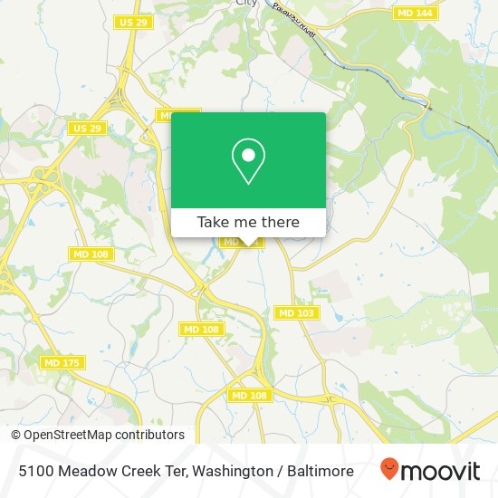 Mapa de 5100 Meadow Creek Ter, Ellicott City, MD 21043