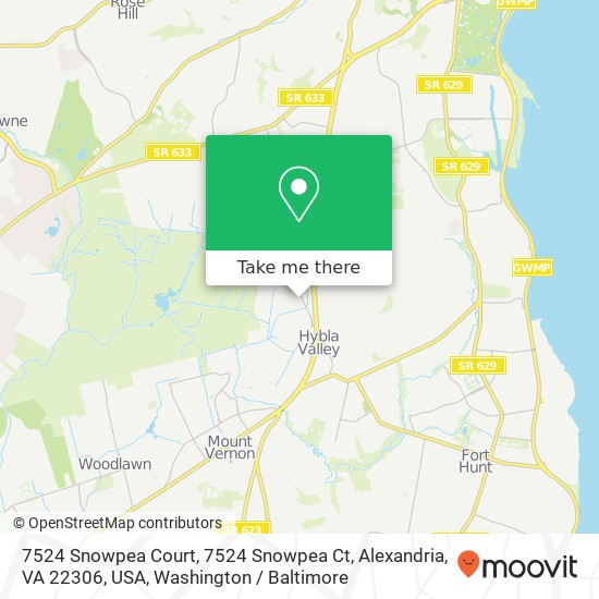 Mapa de 7524 Snowpea Court, 7524 Snowpea Ct, Alexandria, VA 22306, USA