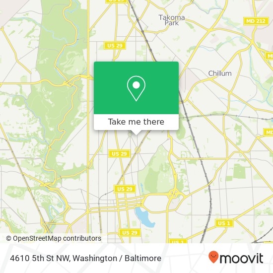 Mapa de 4610 5th St NW, Washington, DC 20011