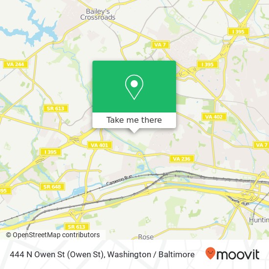 Mapa de 444 N Owen St (Owen St), Alexandria, VA 22304