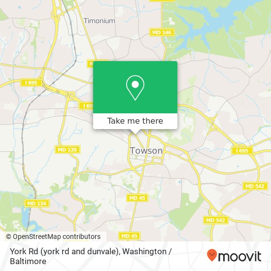 Mapa de York Rd (york rd and dunvale), Towson, MD 21204