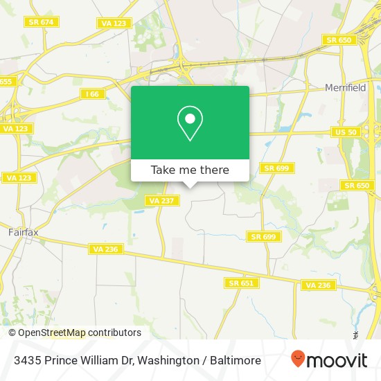 3435 Prince William Dr, Fairfax, VA 22031 map