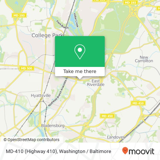 MD-410 (Highway 410), Riverdale, MD 20737 map