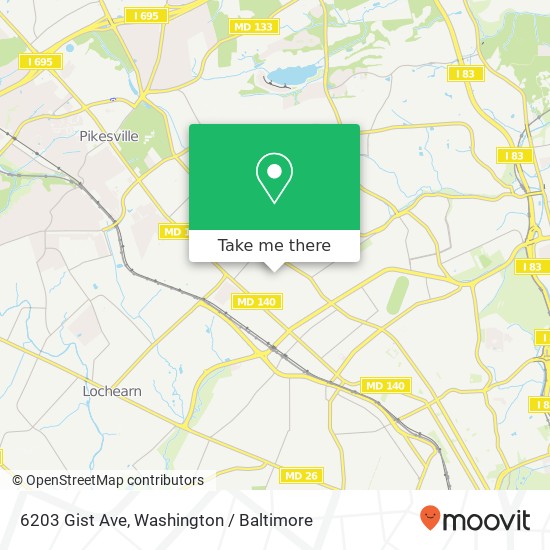 Mapa de 6203 Gist Ave, Baltimore, MD 21215