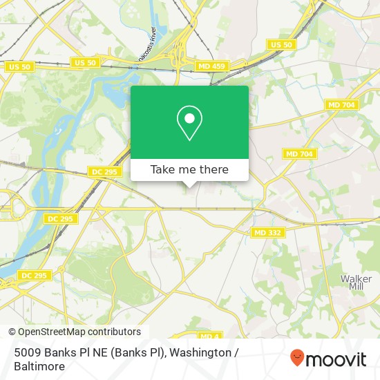 Mapa de 5009 Banks Pl NE (Banks Pl), Washington, DC 20019