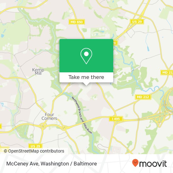 Mapa de McCeney Ave, Silver Spring, MD 20901
