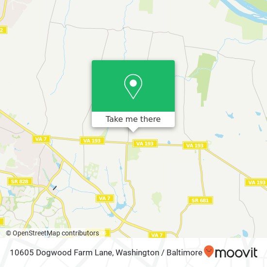 Mapa de 10605 Dogwood Farm Lane, 10605 Dogwood Farm Ln, Great Falls, VA 22066, USA