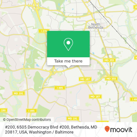 #200, 6505 Democracy Blvd #200, Bethesda, MD 20817, USA map