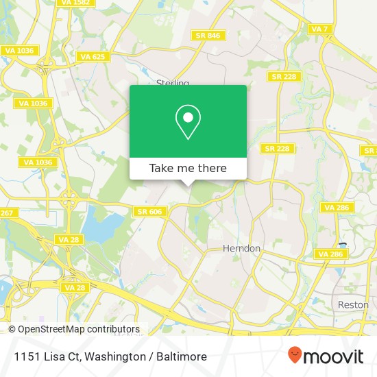 Mapa de 1151 Lisa Ct, Herndon, VA 20170