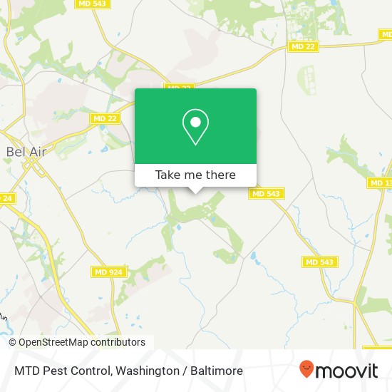 Mapa de MTD Pest Control, 1119 Robin Hill Ct