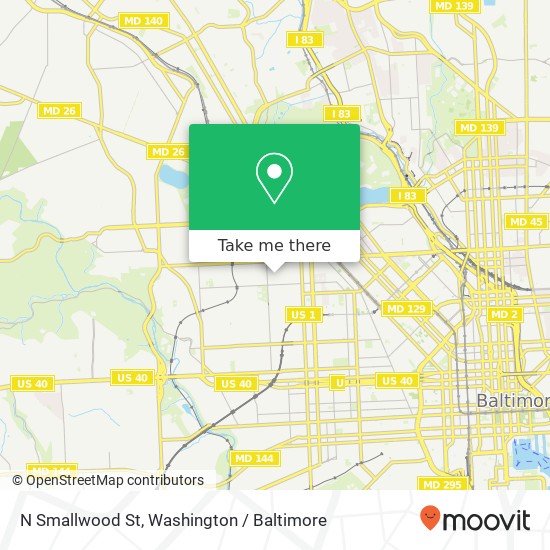 Mapa de N Smallwood St, Baltimore, MD 21217