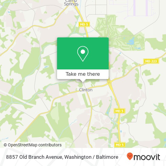 Mapa de 8857 Old Branch Avenue, 8857 Old Branch Ave, Clinton, MD 20735, USA