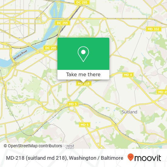 Mapa de MD-218 (suitland md 218), Washington, DC 20020