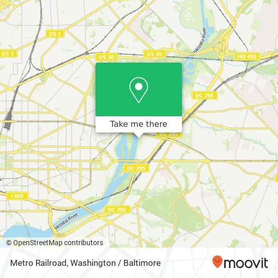 Mapa de Metro Railroad, Metro Railroad, Washington, DC, USA