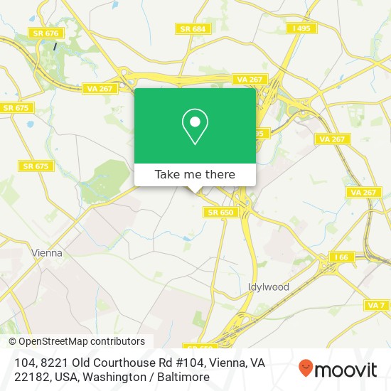 104, 8221 Old Courthouse Rd #104, Vienna, VA 22182, USA map