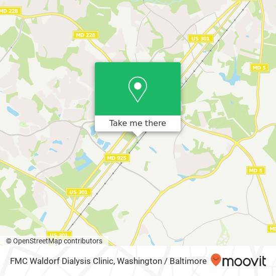 Mapa de FMC Waldorf Dialysis Clinic, 3510 Old Washington Rd
