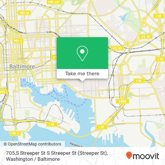 Mapa de 705,S Streeper St S Streeper St (Streeper St), Baltimore, MD 21224