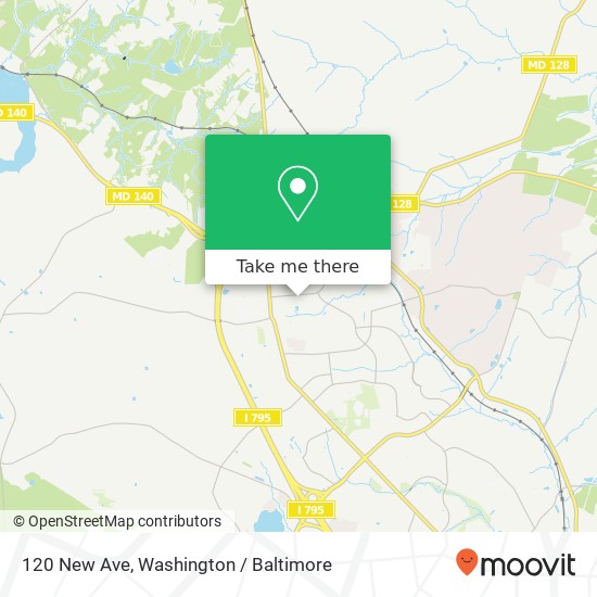 Mapa de 120 New Ave, Reisterstown, MD 21136