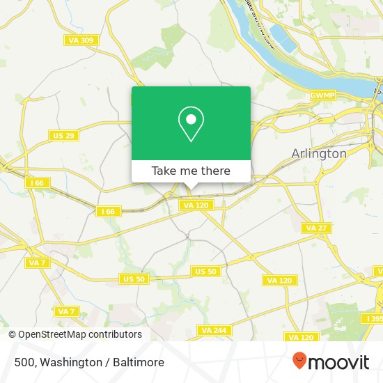 Mapa de 500, 1005 N Glebe Rd #500, Arlington, VA 22201, USA
