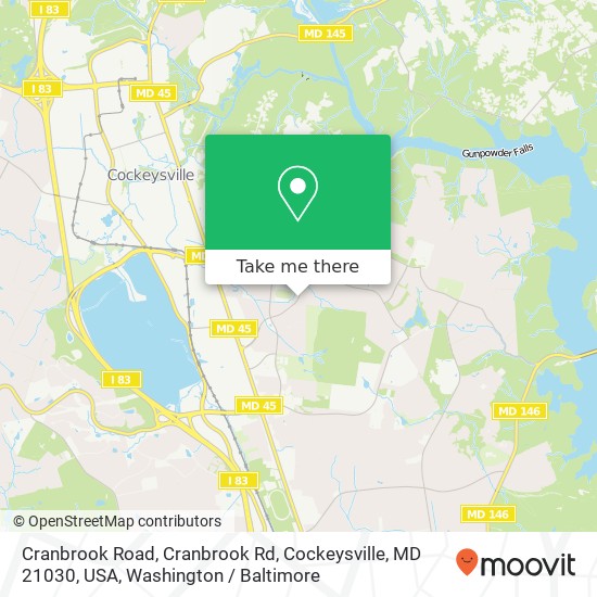 Cranbrook Road, Cranbrook Rd, Cockeysville, MD 21030, USA map