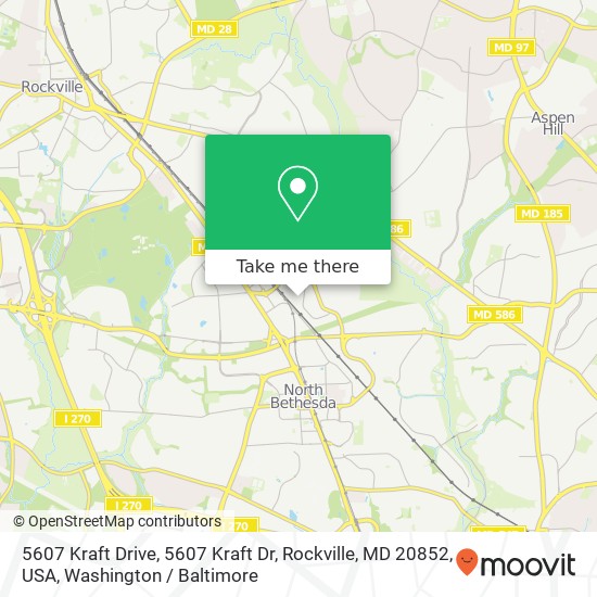 Mapa de 5607 Kraft Drive, 5607 Kraft Dr, Rockville, MD 20852, USA