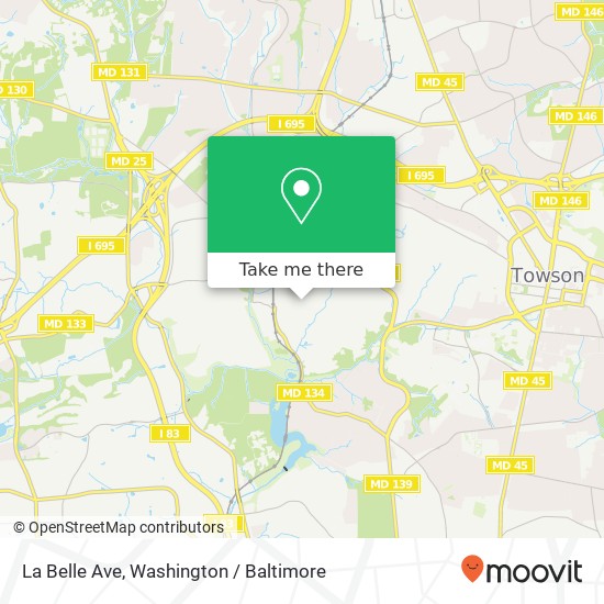 Mapa de La Belle Ave, Towson, MD 21204