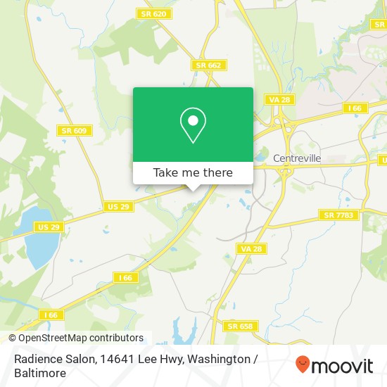 Mapa de Radience Salon, 14641 Lee Hwy