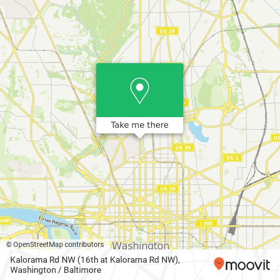 Mapa de Kalorama Rd NW (16th at Kalorama Rd NW), Washington, DC 20009