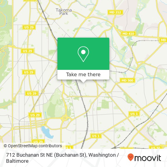 Mapa de 712 Buchanan St NE (Buchanan St), Washington, DC 20017