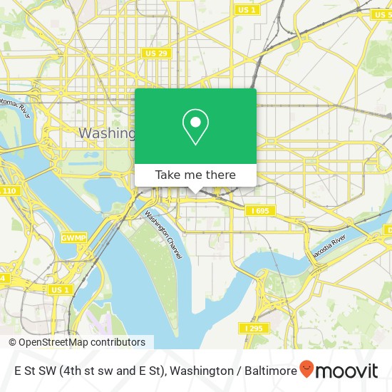 Mapa de E St SW (4th st sw and E St), Washington, DC 20024