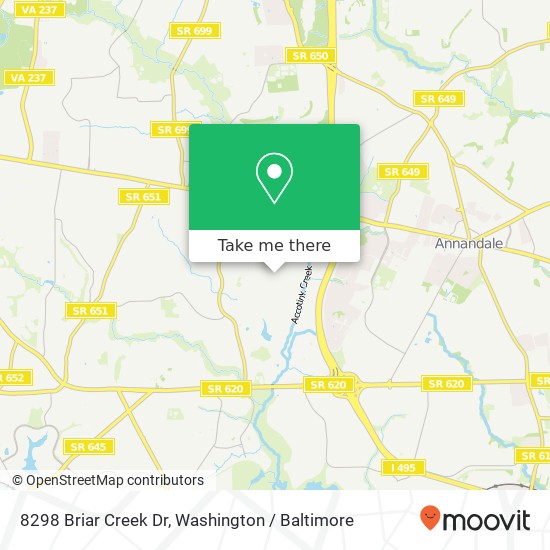 Mapa de 8298 Briar Creek Dr, Annandale, VA 22003