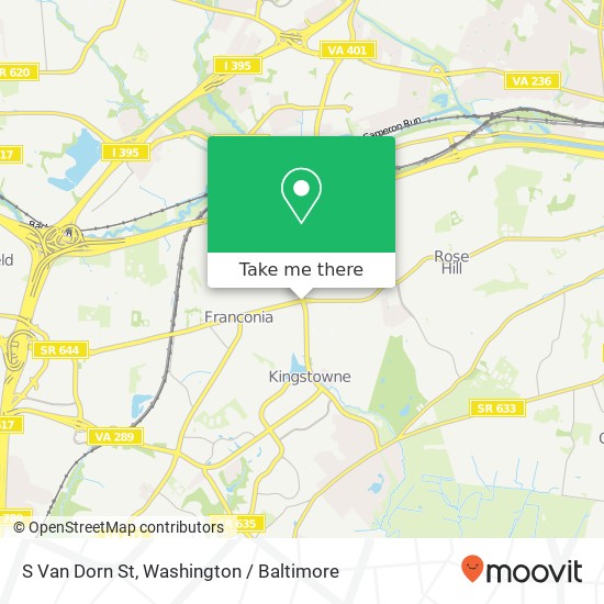 Mapa de S Van Dorn St, Alexandria, VA 22310