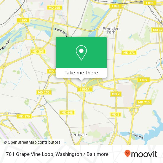 781 Grape Vine Loop, Brooklyn, MD 21225 map
