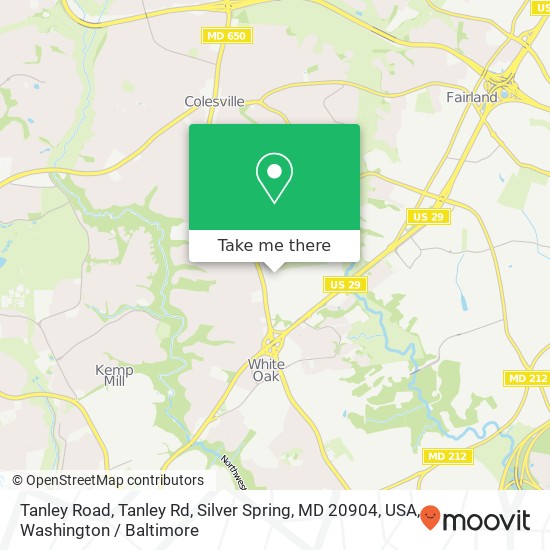 Tanley Road, Tanley Rd, Silver Spring, MD 20904, USA map