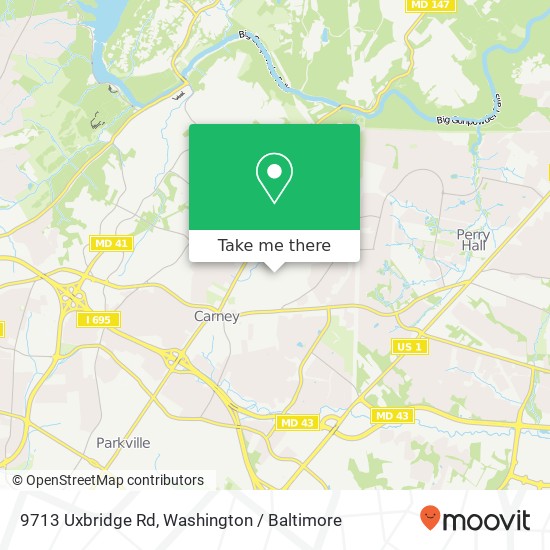 Mapa de 9713 Uxbridge Rd, Parkville, MD 21234