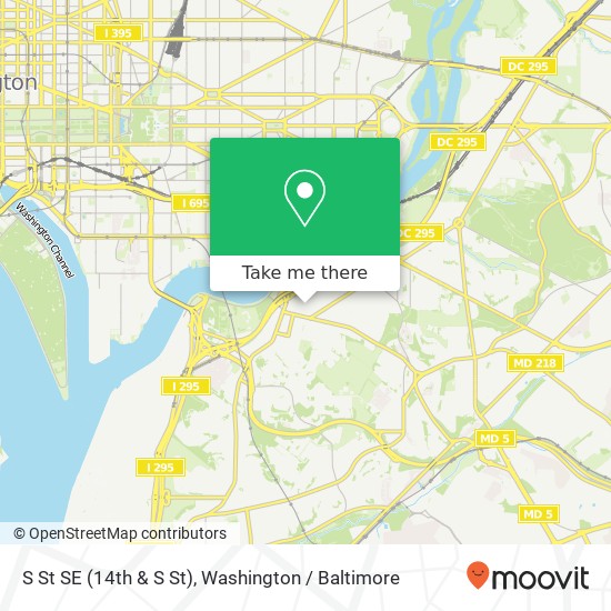 Mapa de S St SE (14th & S St), Washington, DC 20020