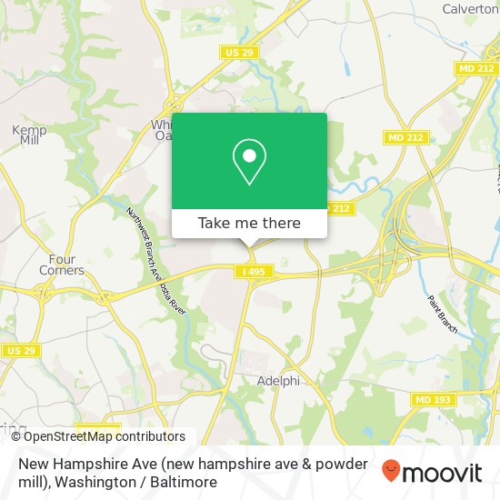 Mapa de New Hampshire Ave (new hampshire ave & powder mill), Silver Spring, MD 20903