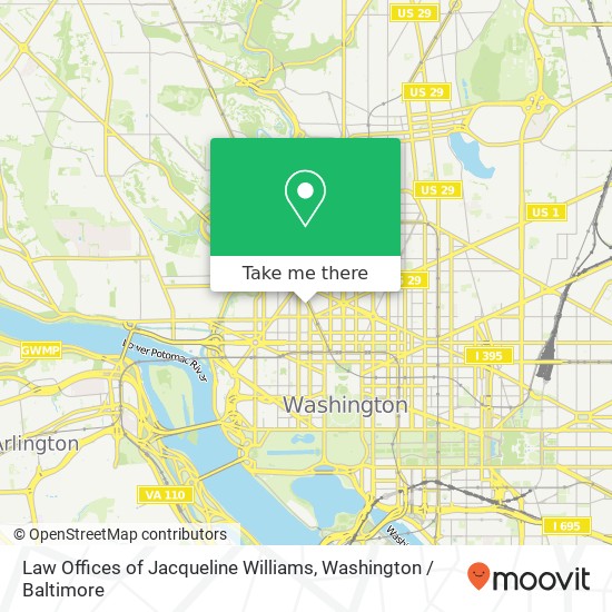 Mapa de Law Offices of Jacqueline Williams, 1250 Connecticut Ave NW