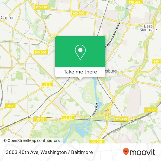 Mapa de 3603 40th Ave, Brentwood, MD 20722