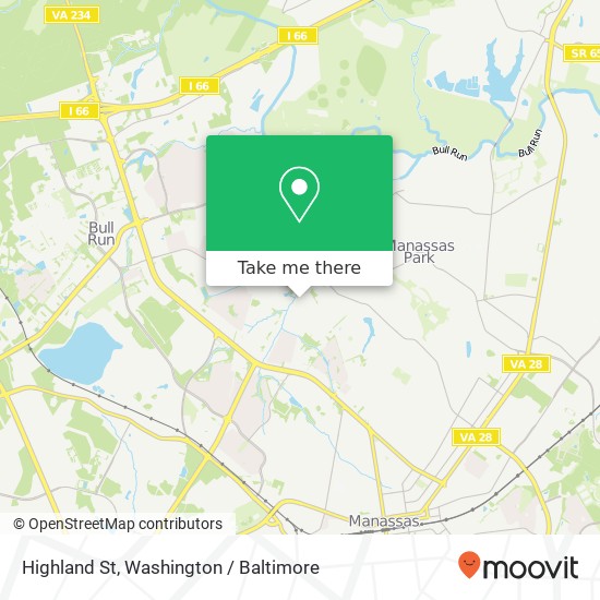 Mapa de Highland St, Manassas, VA 20110