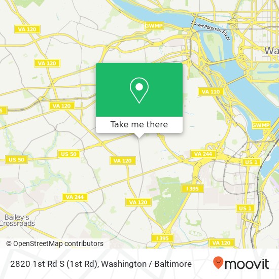 Mapa de 2820 1st Rd S (1st Rd), Arlington, VA 22204
