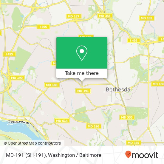 MD-191 (SH-191), Bethesda, MD 20817 map