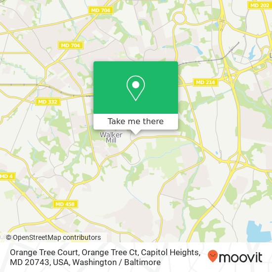 Mapa de Orange Tree Court, Orange Tree Ct, Capitol Heights, MD 20743, USA